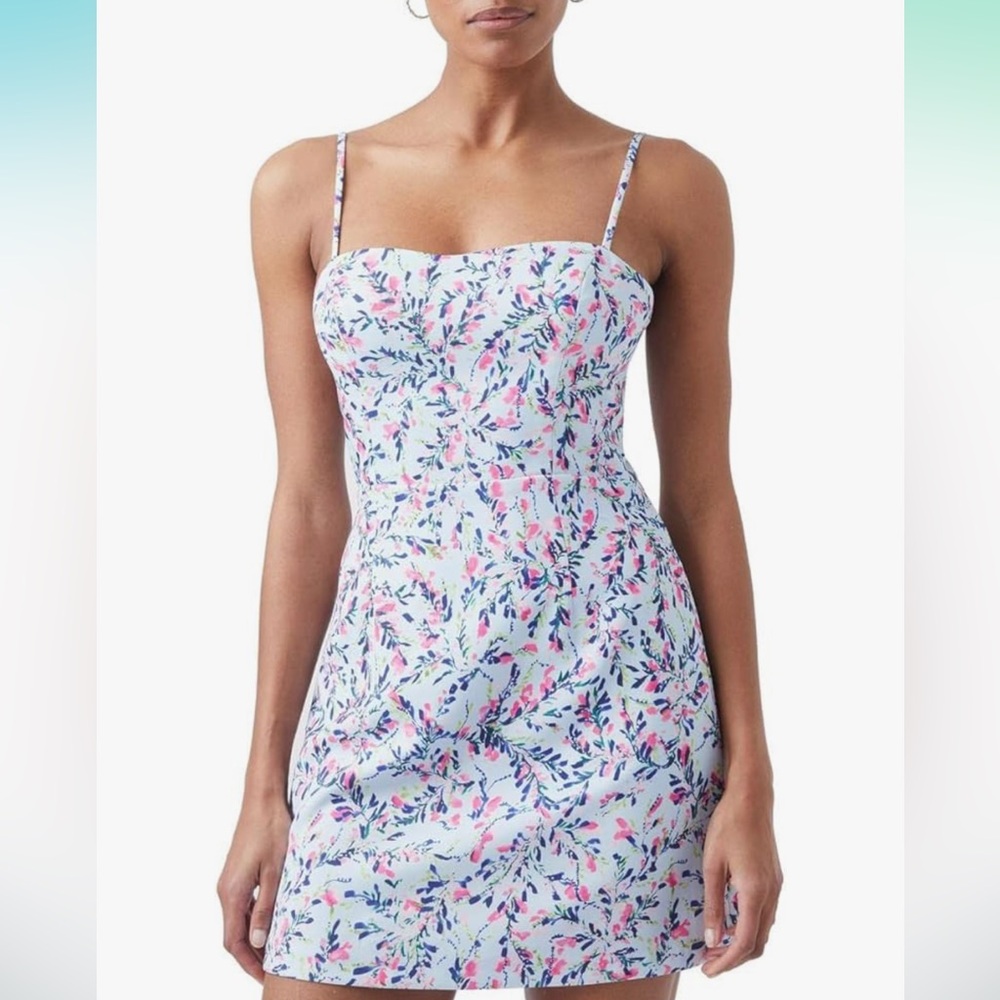 FRENCH CONNECTION
Flores Whisper Back Cutout Mini Dress